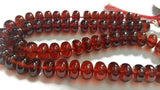 Hessonite Garnet 5-9mm Roundel Beads , necklace of 16" fine color and good quality beads, Origin Mozambique