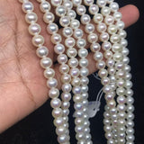 Freshwater Pearl 6 MM Round beads -100% Natural Color AAA Quality 40cm Length , white pearl beads