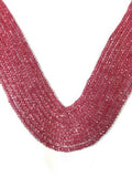 Crystal faceted Rondelles 3mm, AAA Grade Faceted beads, Length 14" machine cut faceted . Pink coating