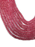 Crystal faceted Rondelles 3mm, AAA Grade Faceted beads, Length 14" machine cut faceted . Pink coating