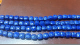 Lapis faceted Cube shape in 6mm , Lapis briolette .Lapis faceted Box shape . length 8 Inch