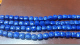 Lapis faceted Cube shape in 6mm , Lapis briolette .Lapis faceted Box shape  . length 8 Inch