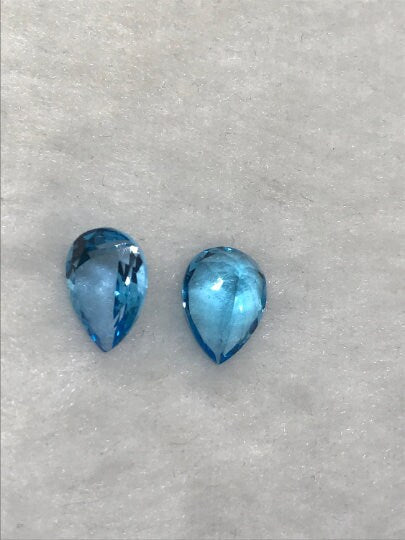 10X14MM Swiss Blue Topaz faceted Pear Cabs,natural gemstone cabochon , Pack of 1 pc , AAA grade gemstone