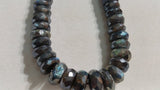 Labradorite Faceted Roundel Coating 10-15mm Graduated Necklace in 15" . Labradorite Coating beads