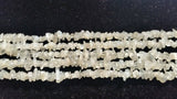 White Moonstone Chips Beads , Length of Necklace 34" . Natural Moonstone Beads. irregular shape
