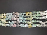 Aquamarine Faceted Nuggets, Top Quality, 12x16mm-  15 Inch Strand . Multi Aquamarine tumble shape