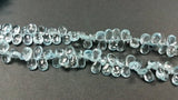 Sky Blue topaz Pear faceted Briollete , Size 6X8MM Good quality Topaz Briolettes . length 4 Inch