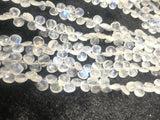 6MM Rainbow Moonstone Faceted Heart Shape briolette , Good quality and transparent stones . Length 8 Inch