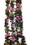 Multi tourmaline Faceted Pear Briolettes, Super Fine Quality, 8 Inch Strand, Tourmaline Briolettes 6X8mm