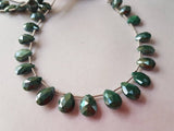 Green Moonstone Coated faceted Pear Shape - Length 8 Inches , shape Size 10X11 MM , Moonstone coating , AAA Quality gemstone