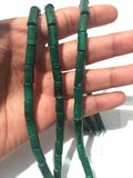 5X13 mm Malachite Tube Beads , Length of strand 40 cm - Top Quality , Natural Malachite Cylinder Beads- Malachite Barrel Beads