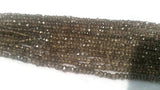 Smoky Quartz Faceted Roundel Beads , size 3.5mm length 14" Smoky coating faceted beads