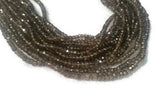 Smoky Quartz Faceted Roundel Beads , size 3.5mm length 14" Smoky coating faceted beads