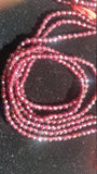 4mm Garnet Round faceted beads, length of strand 14" top quality beads . Red garnet Micro faceted beads