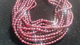 4mm Garnet Round faceted beads, length of strand 14" top quality beads . Red garnet Micro faceted beads