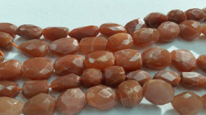 Peach Moonstone Faceted Nugget Shape 10x17MM , Length 16" chocolate moonstone faceted tumble shape