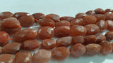 Peach Moonstone Faceted Nugget Shape 10x17MM , Length 16" chocolate moonstone faceted tumble shape