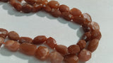 Peach Moonstone Faceted Nugget Shape 10x17MM , Length 16" chocolate moonstone faceted tumble shape