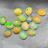 Ethiopian Opal Cabs 6x8 mm size Pack of 2 Pieces -Code #01- AAA Quality (3A Grade) Opal Cabochon - Ethiopian Opal Oval Cabochon