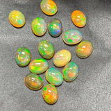 Ethiopian Opal Cabs 6x8 mm size Pack of 2 Pieces -Code #01- AAA Quality (3A Grade) Opal Cabochon - Ethiopian Opal Oval Cabochon