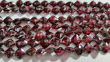 Garnet faceted Buff Kite Shape Beads , Length of strand 15"- 7X7 MM SIZE