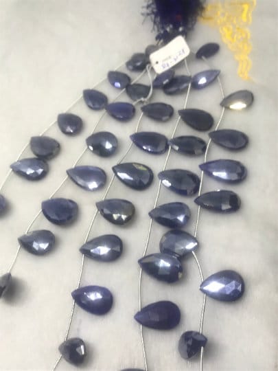 Blue Moonstone Coated faceted Pear Shape - Length 8 Inches , shape Size 12X18-15X22 MM , Moonstone coating , AAA Quality gemstone