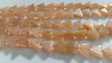 1 Strand Pack, Moonstone triangle shape beads- Moonstone triangle beads 8 mm size - 14 inch length