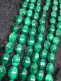 6X11 mm Malachite Fancy shape Beads , Length of strand 40 cm - Top Quality , Natural Malachite Cylinder Beads- Malachite Barrel Beads