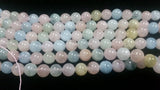 HALF STRAND 8MM MORGANITE Smooth Round Beads, Top Quality Perfect Round shape. Length 7.5 Inch. Multi Color round beads