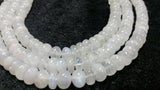 9MM Rainbow Moonstone Smooth Roundel Beads , AAA quality and length 14", Moonstone Roundel beads