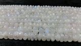 9MM Rainbow Moonstone Smooth Roundel Beads , AAA quality and length 14", Moonstone Roundel beads