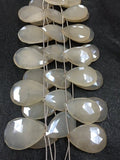 Chalcedony 32X22 MM Mystic Faceted Pear Briolettes, Chalcedony Briolettes- Length 8 inch , pack of 7 Pieces in strand.