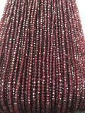 Garnet Faceted 3mm, Red Garnet Faceted, Faceted Roundel Top Quality . length 13.5 Inch