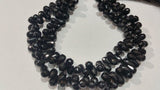 Drop faceted Black Spinel good Quality briolette , Size of Drop shape 6x9MM . Length of strand 10 Inch