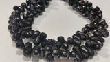 Drop faceted Black Spinel good Quality briolette , Size of Drop shape 6x9MM . Length of strand 10 Inch
