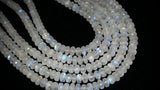 6MM Rainbow Moonstone faceted Rondelles , Length 10''Top Quality Beads, AAA grade