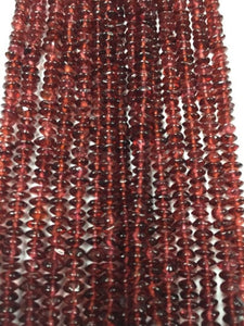 5 strands, Mozambique Garnet  Roundel Beads 4mm, 16 Inch Strand