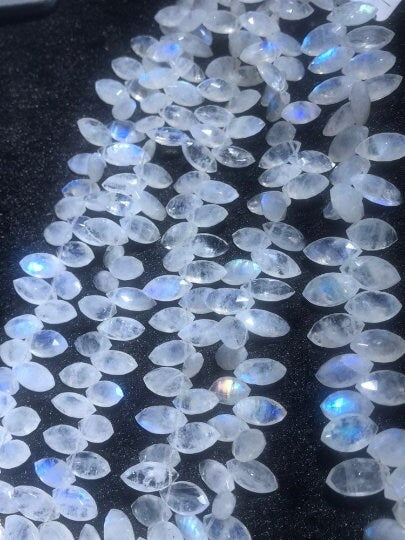 Rainbow Moonstone Faceted Marquise Beads 7X12MM , Length of Strand is 8