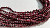 Garnet Round  Faceted 4mm drum polish AA Quality , Length 14"