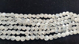 Rainbow Moonstone Faceted Coin 6.5-7mm , Natural Rainbow Moonstone . good quality faceted beads