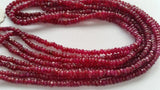 Ruby Faceted glass filled 3 MM, AAA Quality Beads , Length 16”, Glass filled Ruby.