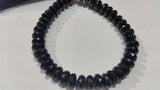 Black Spinel 7MM Roundel Faceted  - Top Quality Faceted Roundel- length 13 Inch