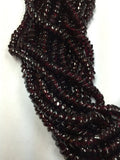 5Strands, Garnet Heishi Circle Beads, Special Drilling, 5mm,16 Inch Strand, Super Finest-Quality-AAA