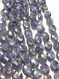 Blue Moonstone Coated faceted Oval Shape - Blue Color - Length 8 Inches , Flat Oval shape 10X12 MM, Moonstone coating Briolettes-