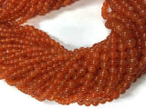 5 Strands, Carnelian Round Beads, 4.5mm size, 14 Inch Strand