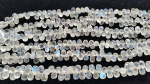 Rainbow Moonstone Faceted Drop Shape , 5X8MM , AAAA Top Quality Beads, Transparent And Blue shinning