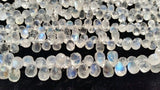 Rainbow Moonstone Faceted Drop Shape , 5X8MM , AAAA Top Quality Beads, Transparent And Blue shinning