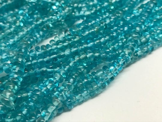 Apatite Roundel Beads, 3- 5mm size, 16 Inch Length- AAA Quality- Appetite Roundel Beads
