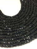 Black Spinel Cube faceted 5mm size -Length 13 Inch , Good Quality -Faceted Box shape- Black Spinel Beads