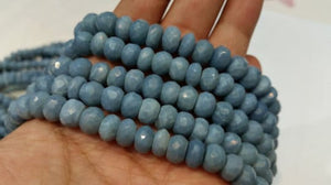 8mm Peruvian blue opal faceted, very good quality ,14" length , beautiful quality beads